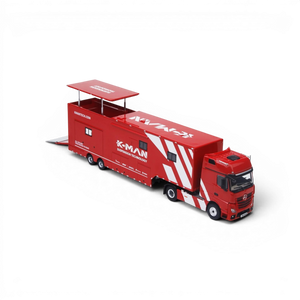 Lot57Supplies Diecast Shop 1:64 scale red Mercedes-Benz Actros K-MAN race support truck model with pop-up roof