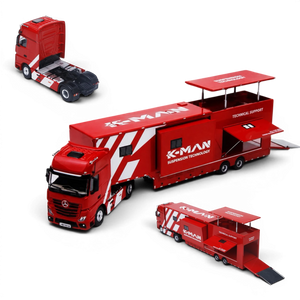 Lot57Supplies Diecast Shop 1:64 scale Mercedes-Benz Actros K-MAN race support truck model in red diecast metal.