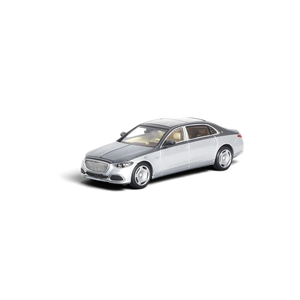 Lot57Supplies Diecast Shop AR BOX 1:64 scale Mercedes-Benz Maybach W223 diecast model in grey and hightech silver