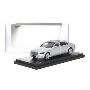 Lot57Supplies Diecast Shop AR BOX 1:64 scale matte silver Mercedes-Benz Maybach W223 diecast model car on display