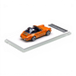 Lot57Supplies Diecast Shop 1:64 scale Zincit Model metallic racing orange Singer Targa diecast car on display base