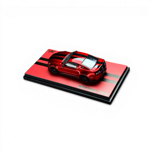 Lot57Supplies Diecast Shop 1:64 scale metallic red TPC Mustang 2014 diecast model car with black racing stripes