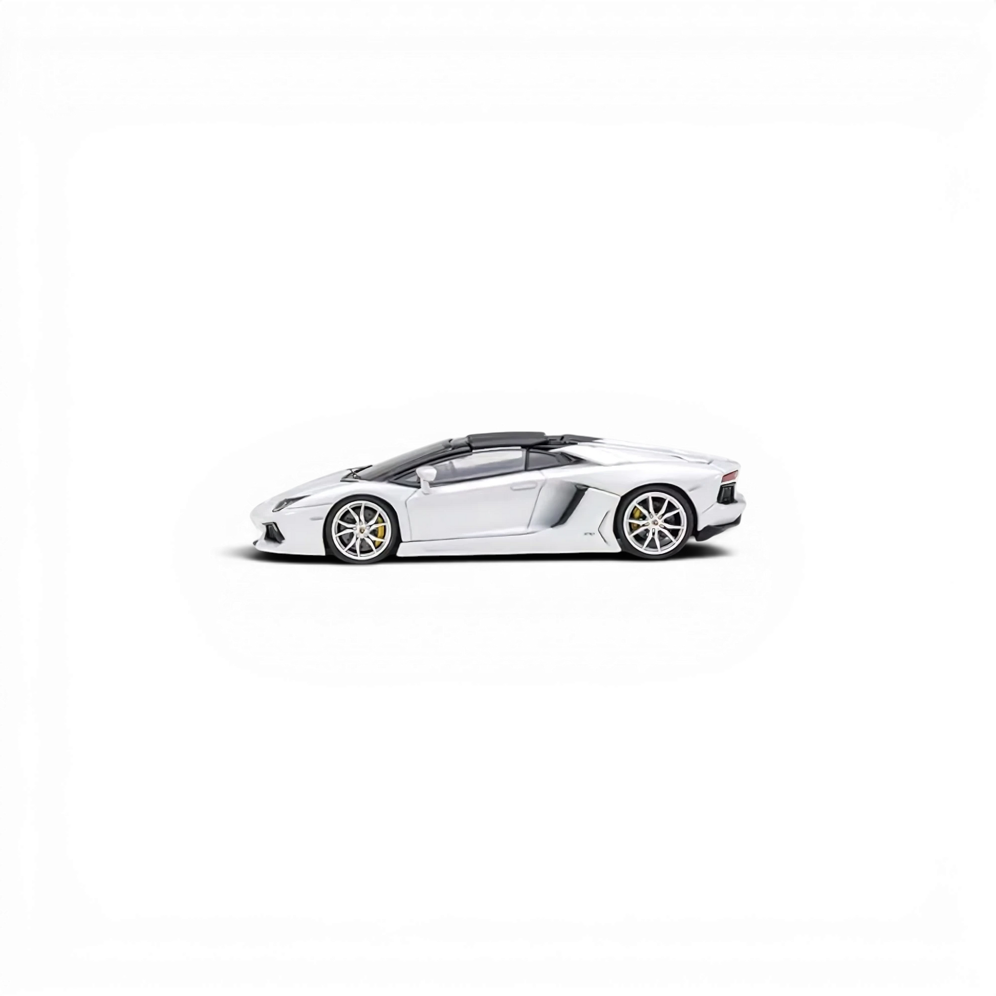 Lot57Supplies Diecast Shop CLASSIC GARAGE metallic white LP700 Roadster 1:64 scale diecast model car side view