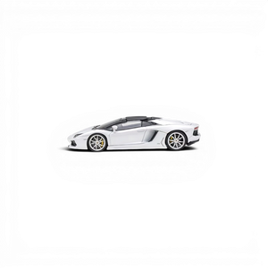Lot57Supplies Diecast Shop CLASSIC GARAGE metallic white LP700 Roadster 1:64 scale diecast model car side view
