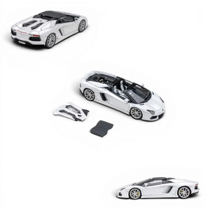 Lot57Supplies Diecast Shop CLASSIC GARAGE 1:64 scale metallic white LP700 Roadster diecast model car with removable top