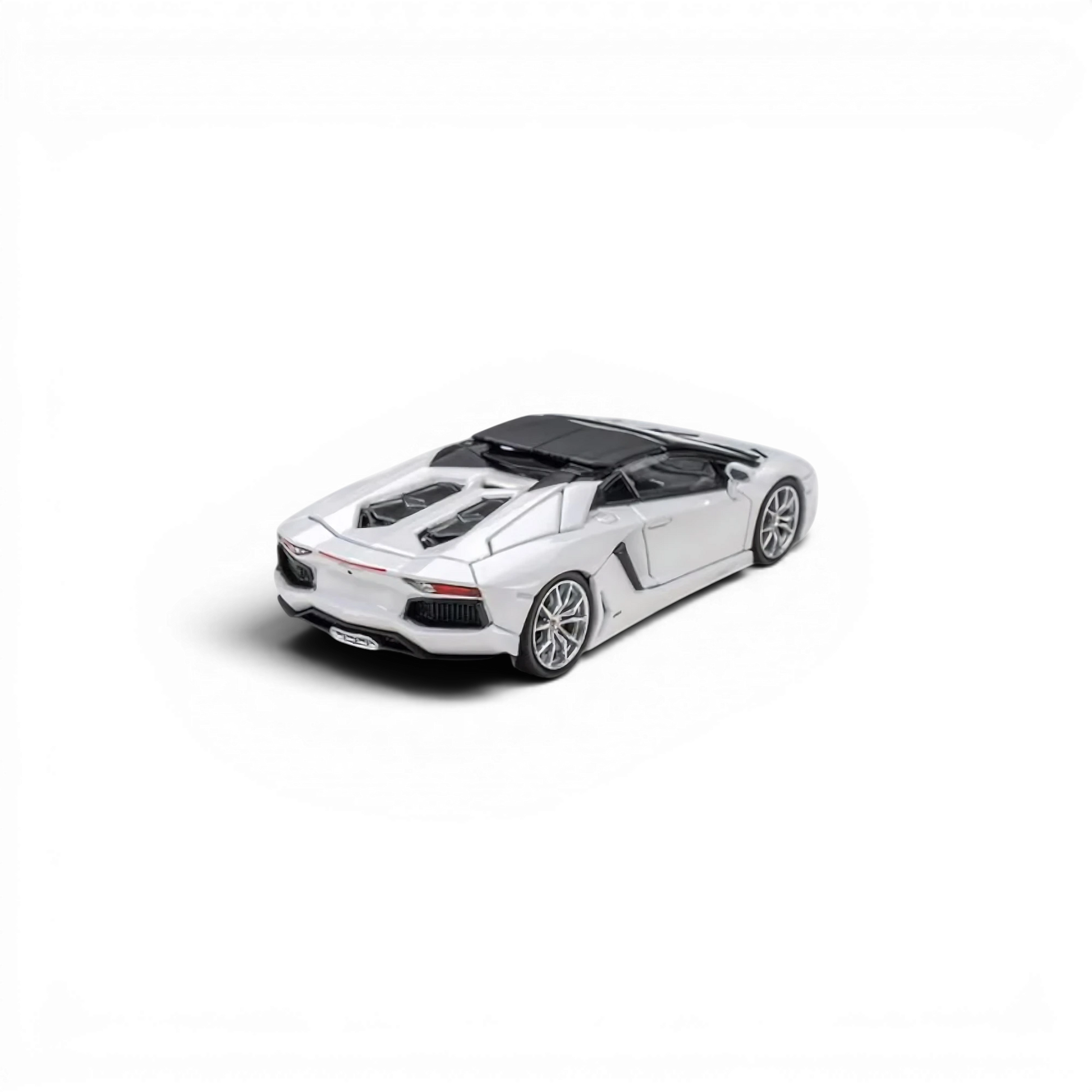 Lot57Supplies Diecast Shop CLASSIC GARAGE LP700 Roadster diecast model car in metallic white, 1:64 scale rear view