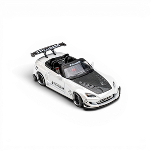 Lot57Supplies Diecast Shop 1:64 scale metallic white Microturbo Honda S2000 RB diecast model with Pandem body kit