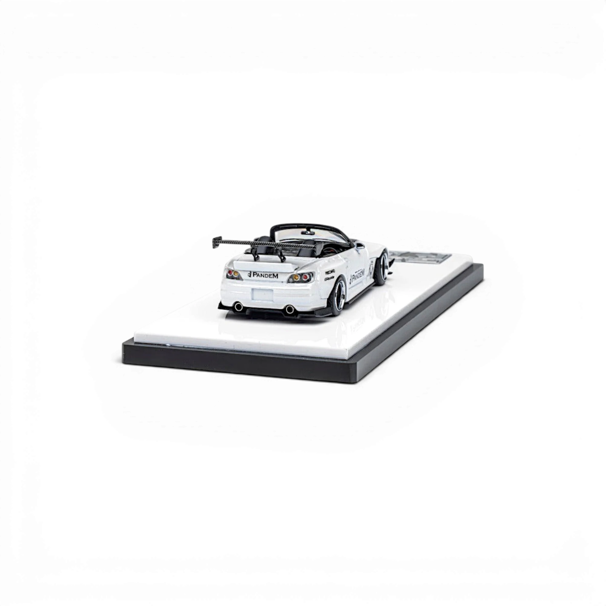 Microturbo Honda S2000 RB diecast model in metallic white from Lot57Supplies Diecast Shop with Pandem widebody kit.