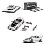 Lot57Supplies Diecast Shop Microturbo Honda S2000 RB diecast model in metallic white, 1:64 scale with Pandem kit.