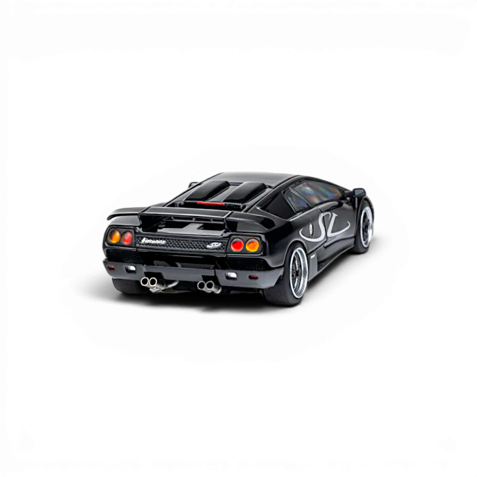 Lot57Supplies Diecast Shop Microturbo 1:64 scale metallic black Lamborghini Diablo SV diecast model car.
