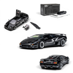 Lot57Supplies Diecast Shop Microturbo 1:64 scale metallic black Lamborghini Diablo SV diecast model with engine detail