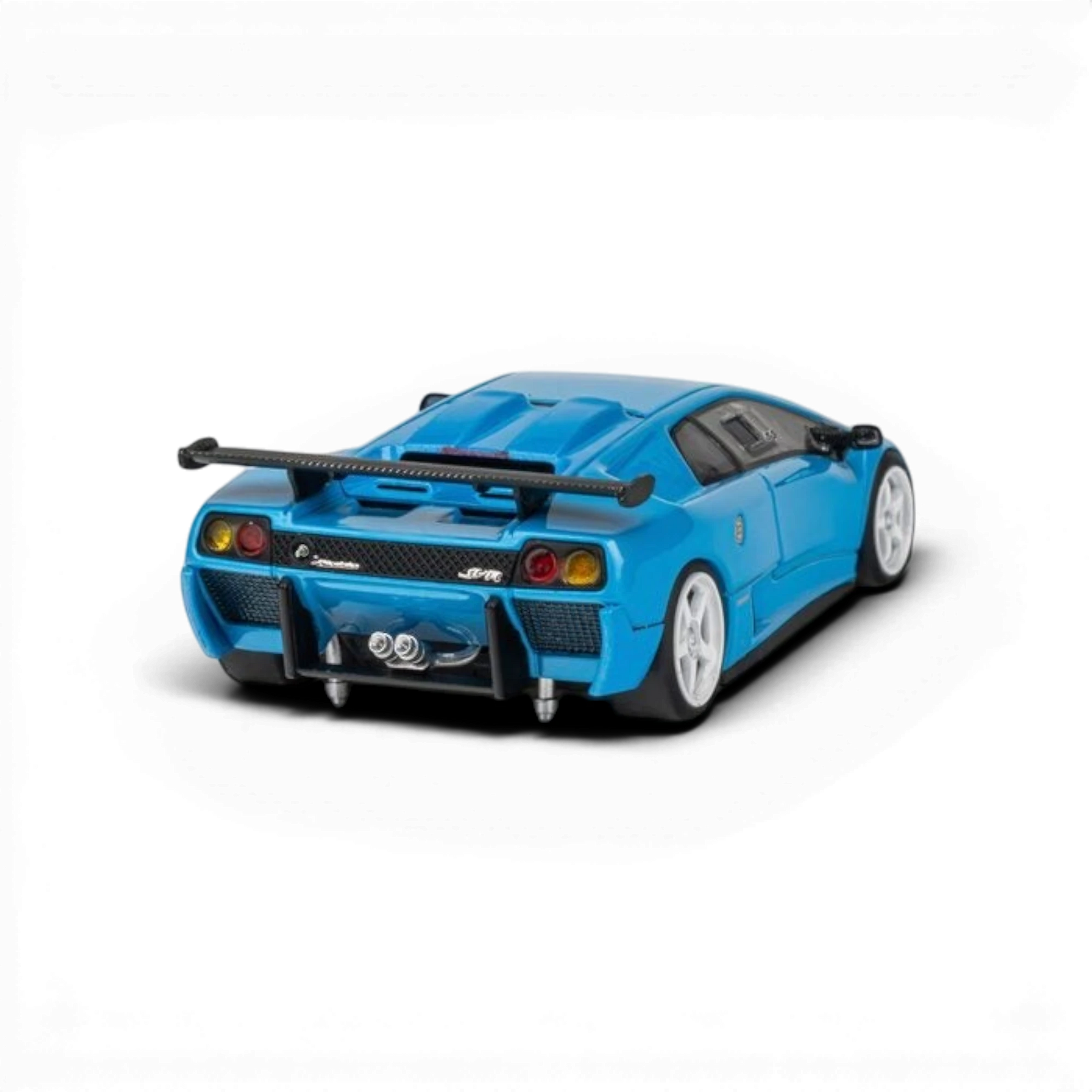 Lot57Supplies Diecast Shop MicroTurbo metallic blue Lamborghini Diablo SVR 1:64 scale diecast model car with rear wing