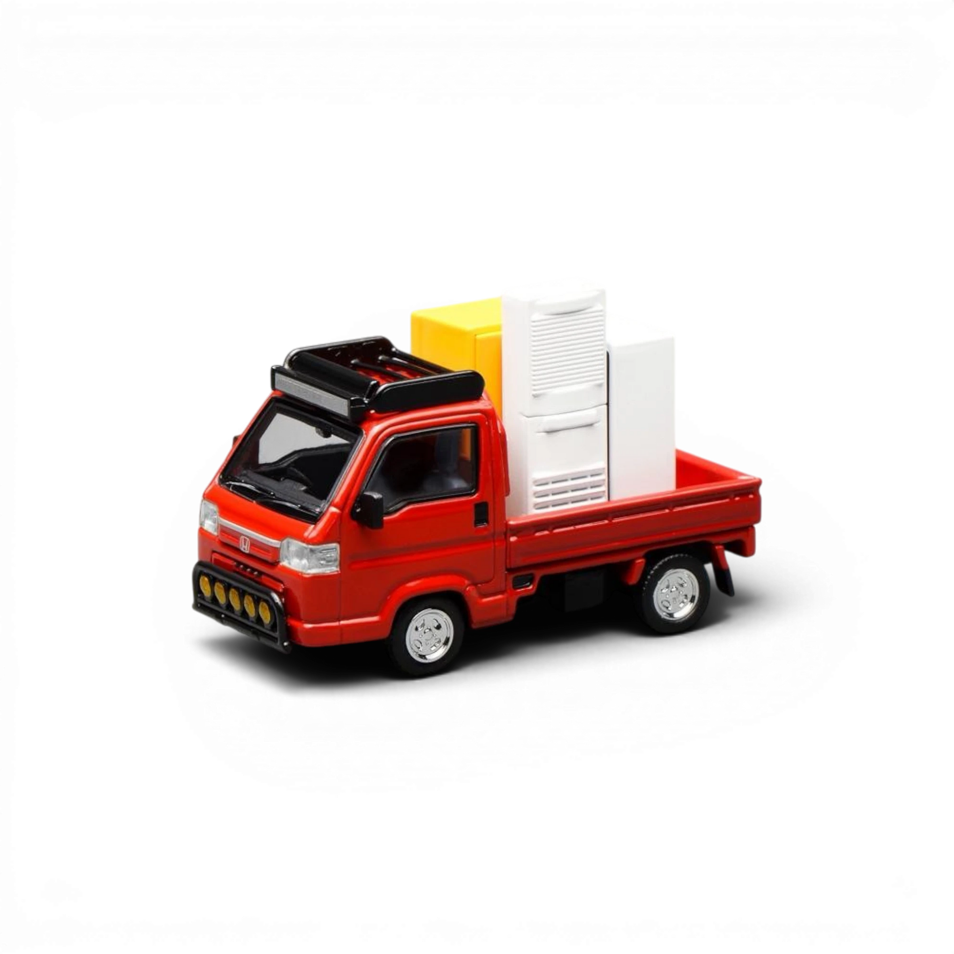 Lot57Supplies Diecast Shop 1:64 scale Milano Red Honda Acty Truck Customized Edition diecast model with cargo