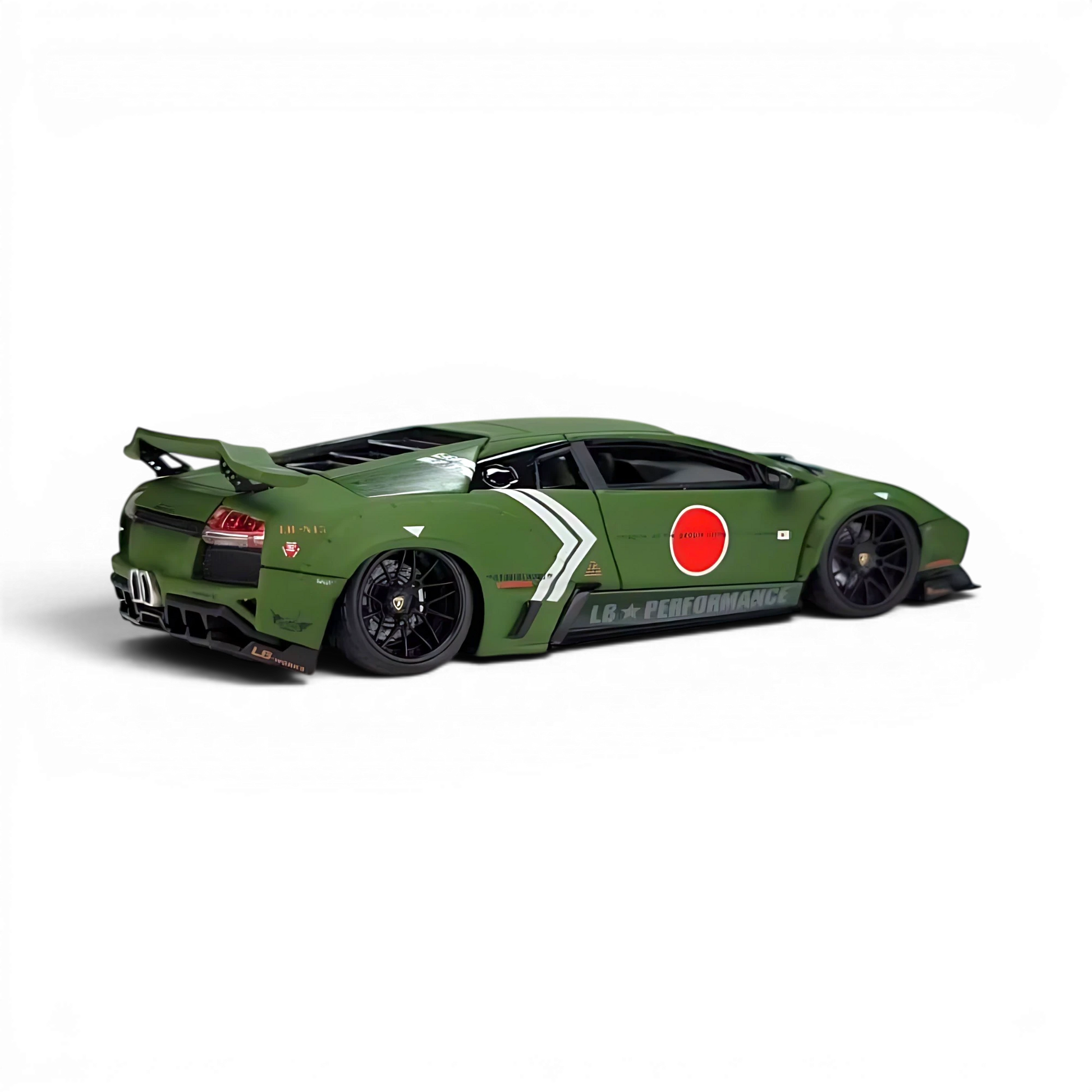Lot57Supplies Diecast Shop MiniCraftsman 1:64 scale resin model of a combat green LB Performance Murcielago sports car