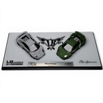 Lot57Supplies Diecast Shop MiniCraftsman 1:64 scale resin LB Murcielago model car set in combat grey and green.