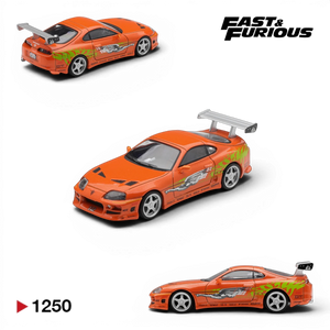 Lot57Supplies Diecast Shop MiniGT 1:64 scale orange Toyota Supra BOMEX Fast & Furious Brian O'Conner diecast model