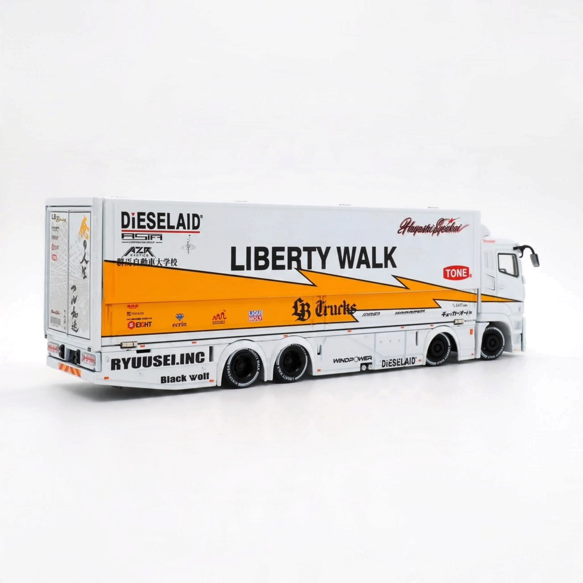 Lot57Supplies Diecast Shop 1:64 scale Tubro Truck Mitsubishi Fuso Super Great LBWK in yellow lightning livery