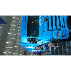 Lot57Supplies Diecast Shop model of a blue Mitsubishi Fuso Super Great truck with FIST livery and a promotional model
