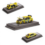 Lot57Supplies Diecast Shop yellow IHCM Mitsubishi Lancer Evolution IX GSR 1:64 scale model with opening doors and hood