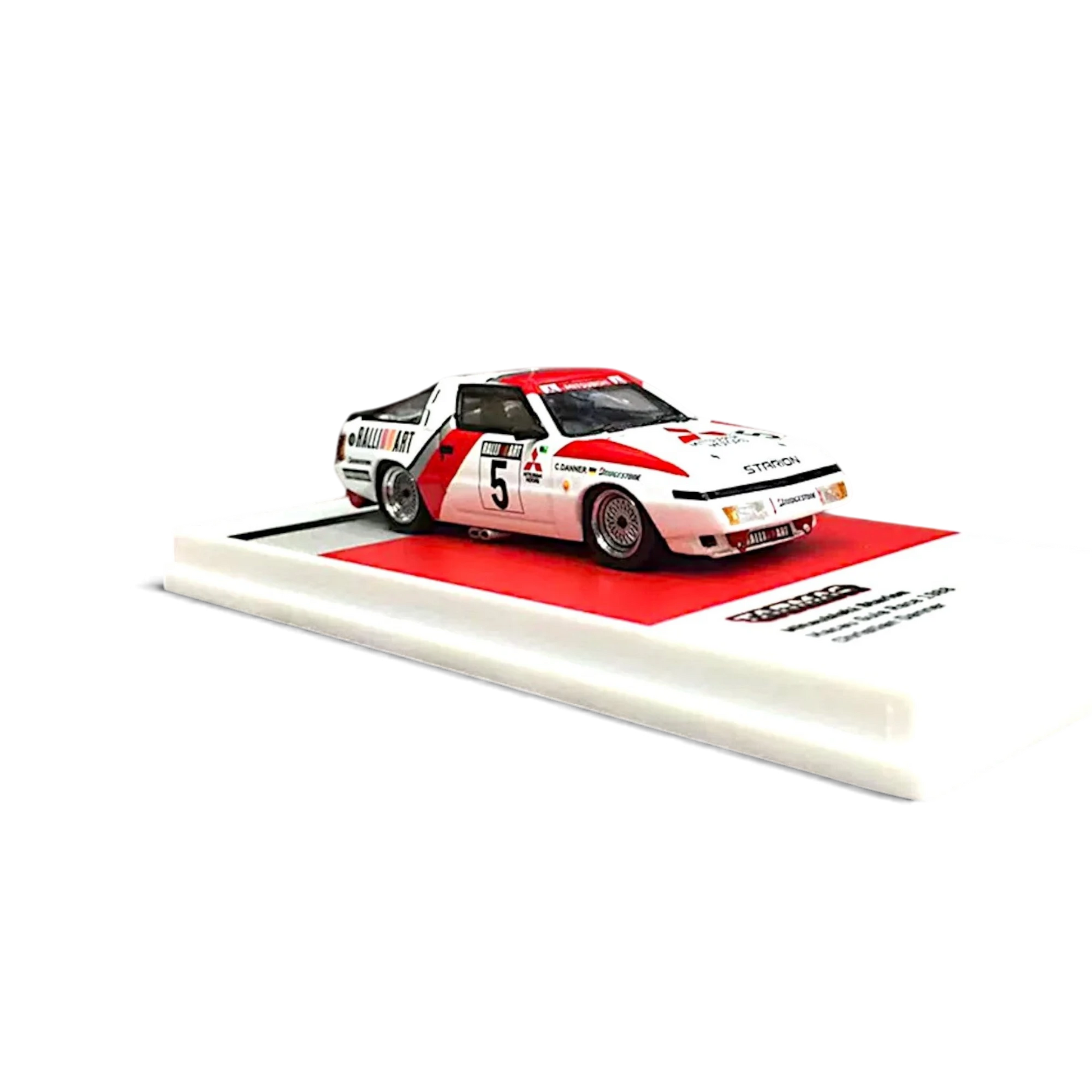 Lot57Supplies Diecast Shop 1:64 scale Tarmac Works Mitsubishi Starion diecast race car in white and red livery