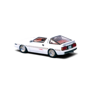 Lot57Supplies Diecast Shop Tarmac Works 1:64 scale white Mitsubishi Starion diecast model car, rear three-quarter view