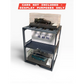 Lot57Supplies Diecast Shop gunmetal modular pit rack display stand with diamond-plate shelves for 1:64 scale cars