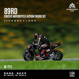 Lot57Supplies Diecast Shop MoreArt 1:64 scale resin motorcycle action figure set featuring a racing rider on a bike