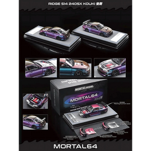 Lot57Supplies Diecast Shop MORTAL 1:64 scale Nissan S14 Kouki diecast model with chameleon paint and swappable parts.