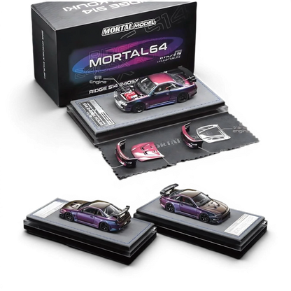 Lot57Supplies Diecast Shop MORTAL 1:64 scale Nissan S14 Kouki diecast model in chameleon paint with extra parts