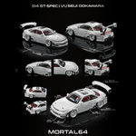 Lot57Supplies Diecast Shop MORTAL Nissan S14 V1 Cambergang 1:64 scale white diecast model car with racing features