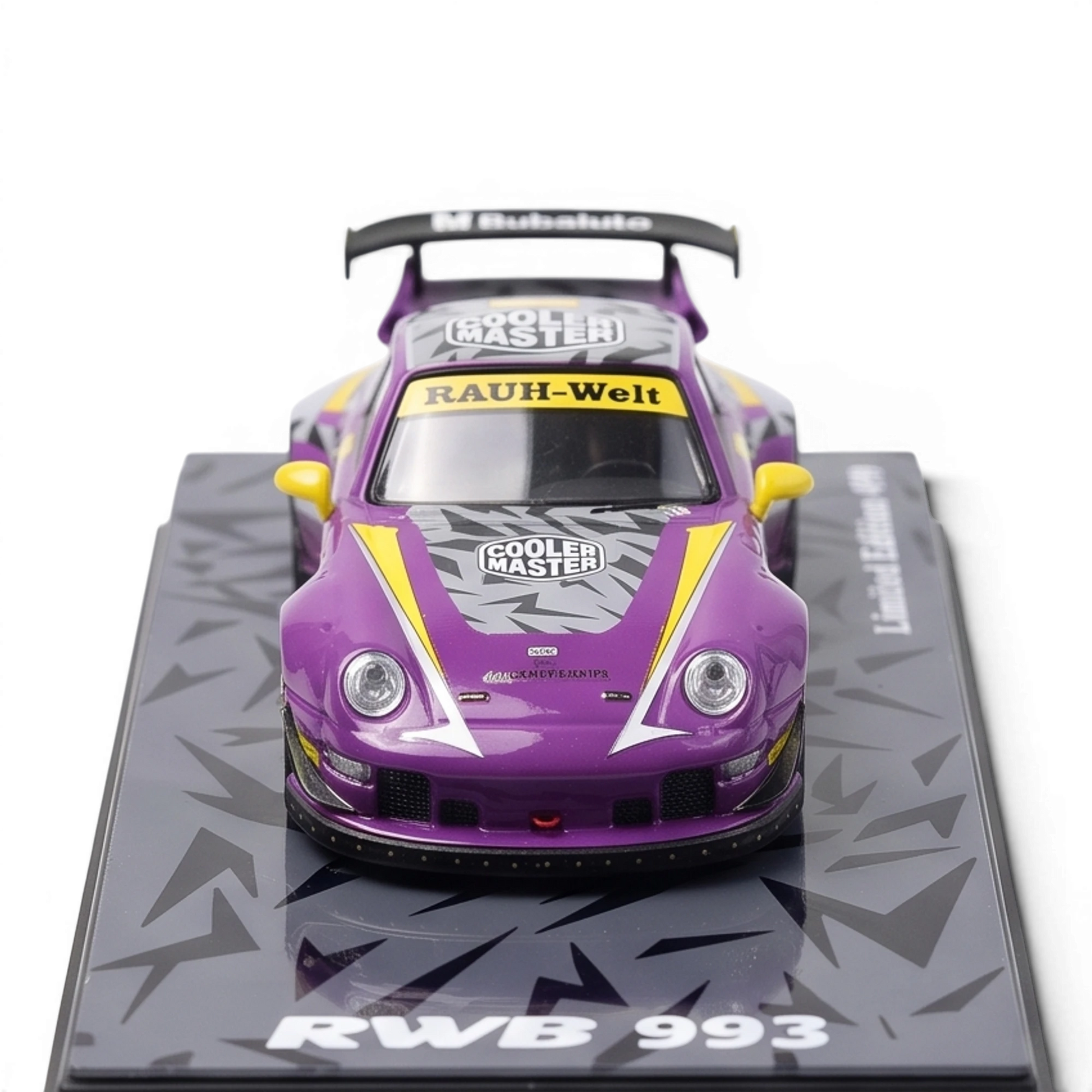 Lot57Supplies Diecast Shop motokit RWB 993 diecast model car in purple Old Altar livery with racing decals