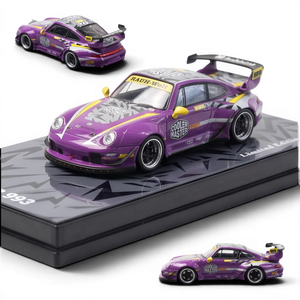 Lot57Supplies Diecast Shop motokit RWB Modified 1:64 scale diecast car in purple Old Altar livery with racing decals