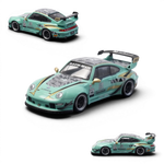 Lot57Supplies Diecast Shop motokit RWB Modified 1:64 scale diecast car in Sichuan Pepper mint green livery