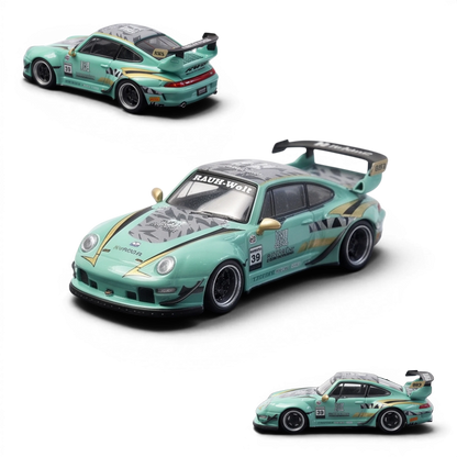Lot57Supplies Diecast Shop motokit RWB Modified 1:64 scale diecast car in Sichuan Pepper mint green livery