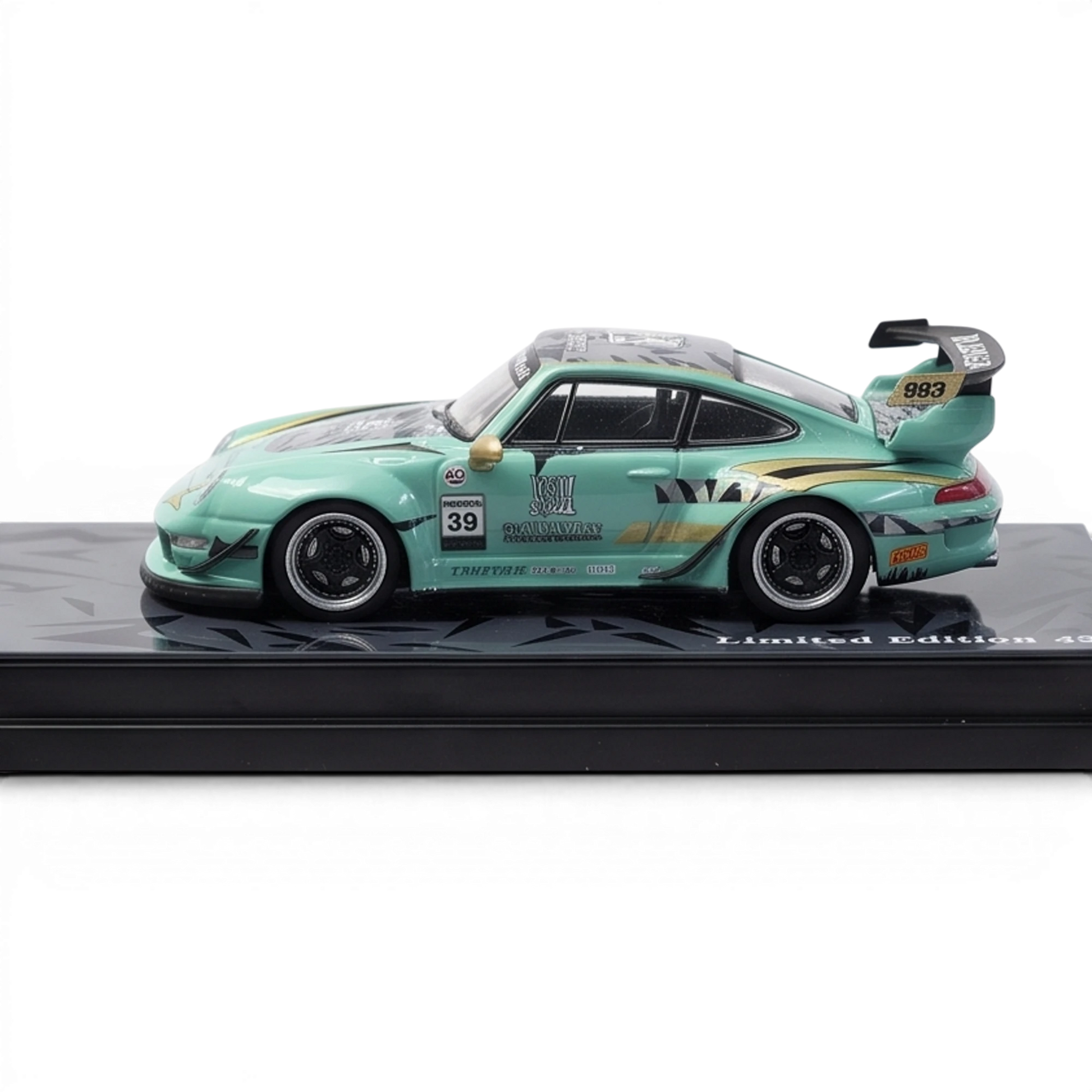 Lot57Supplies Diecast Shop motokit RWB Modified 1:64 scale diecast car in mint green Sichuan Pepper livery side view