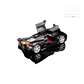 Lot57Supplies Diecast Shop MotorHelix Nilu 1:64 scale model in black with gull-wing doors open, showing V12 engine and red interior.