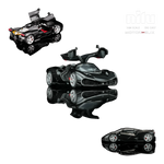 Lot57Supplies Diecast Shop MotorHelix Nilu 1:64 scale black hypercar with gull-wing doors open, V12 engine detail.