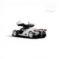 Lot57Supplies Diecast Shop MotorHelix Nilu 1:64 scale model in Suzuka White with gull-wing doors open, showing V12 engine.