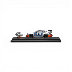 Lot57Supplies Diecast Shop MotorHelix RWB 964 Martini 1:64 scale diecast model car with engine replica.