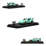 Lot57Supplies Diecast Shop MotorHelix RWB 964 Tiffany 1:64 scale model car with engine replica.