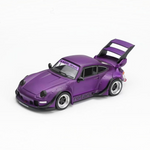 Lot57Supplies Diecast Shop MotorHelix RWB 993 Rotana diecast model car in matte purple with wide body kit