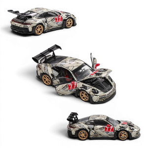 Lot57Supplies Diecast Shop 1:64 scale Demon King Auto 911RS diecast car with mummy livery, gold wheels, and open doors.