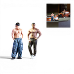 Lot57Supplies Diecast Shop EHC Model 1:64 scale resin muscle man duo figures for diecast car dioramas