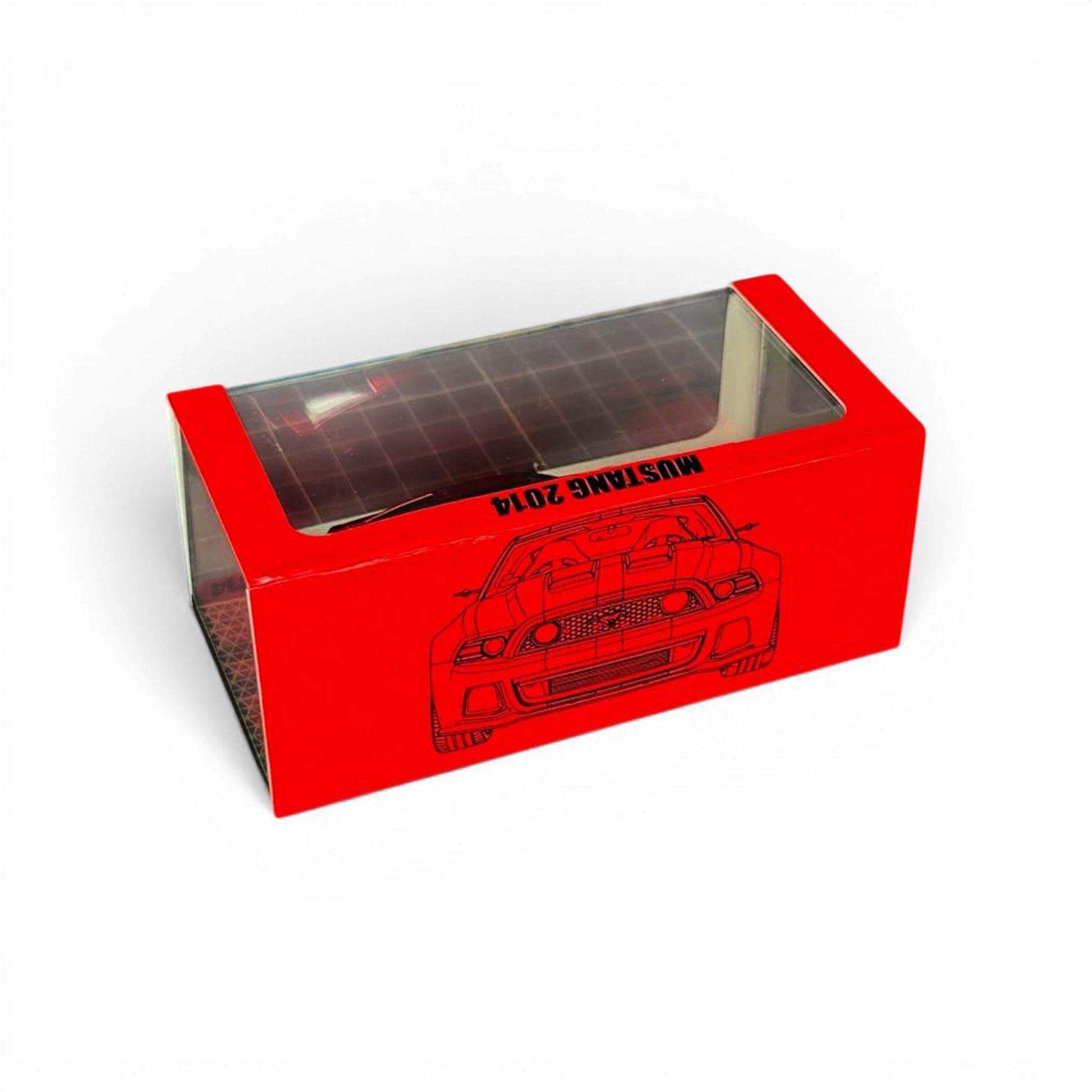 Lot57Supplies Diecast Shop TPC 1:64 scale metallic red Mustang 2014 diecast car in branded display box