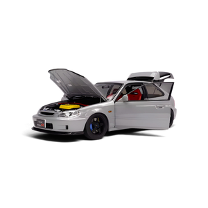 Lot57Supplies Diecast Shop 1:18 scale Nardo Grey Honda Civic Type-R EK9 diecast model with open doors and hood