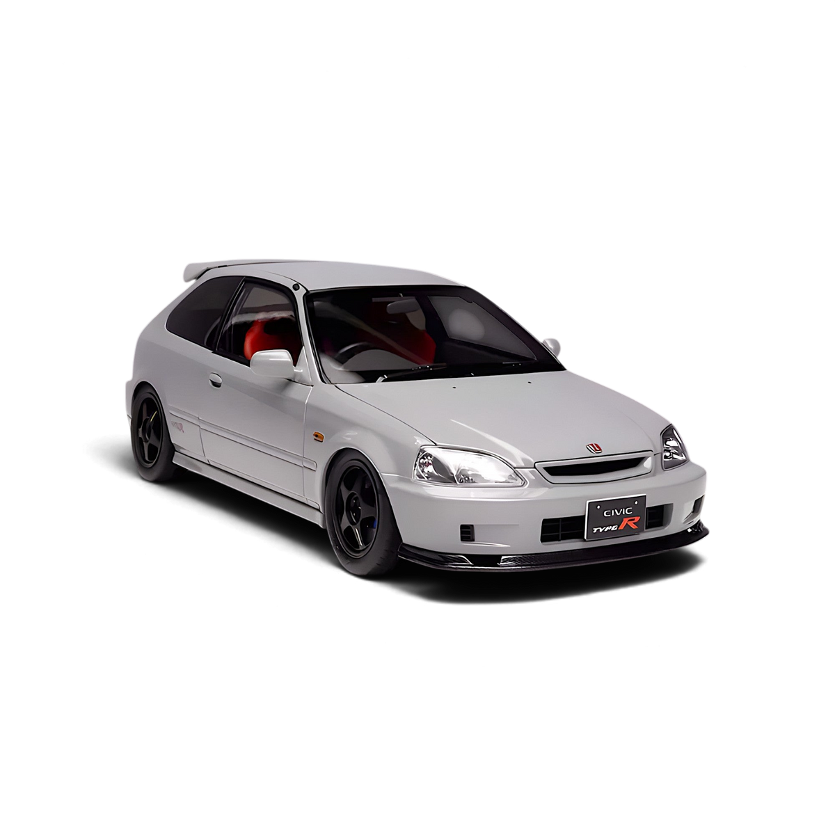 Lot57Supplies Diecast Shop 1:18 scale Nardo Grey Honda Civic Type-R EK9 diecast model with black wheels and red interior