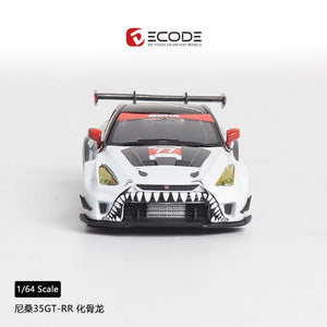 Lot57Supplies Diecast Shop Decode LB 35GT-RR Nissan diecast model car with shark teeth livery and high wing