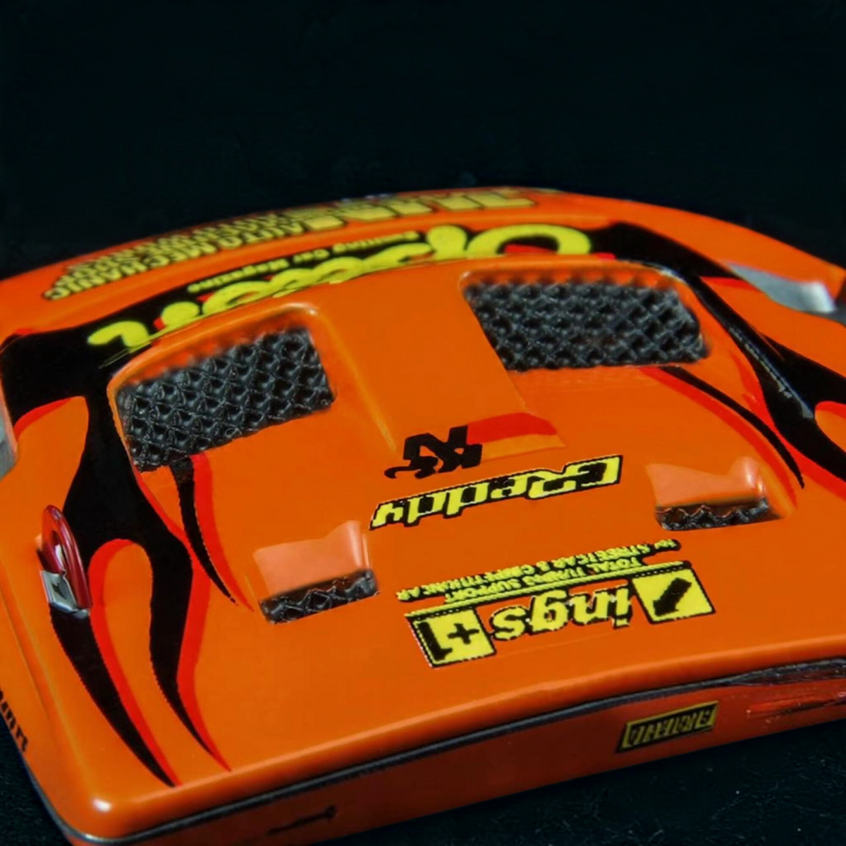 Lot57Supplies Diecast Shop 1:64 scale orange Nissan Fairlady Z Z33 Option Stream Z diecast car hood with decals