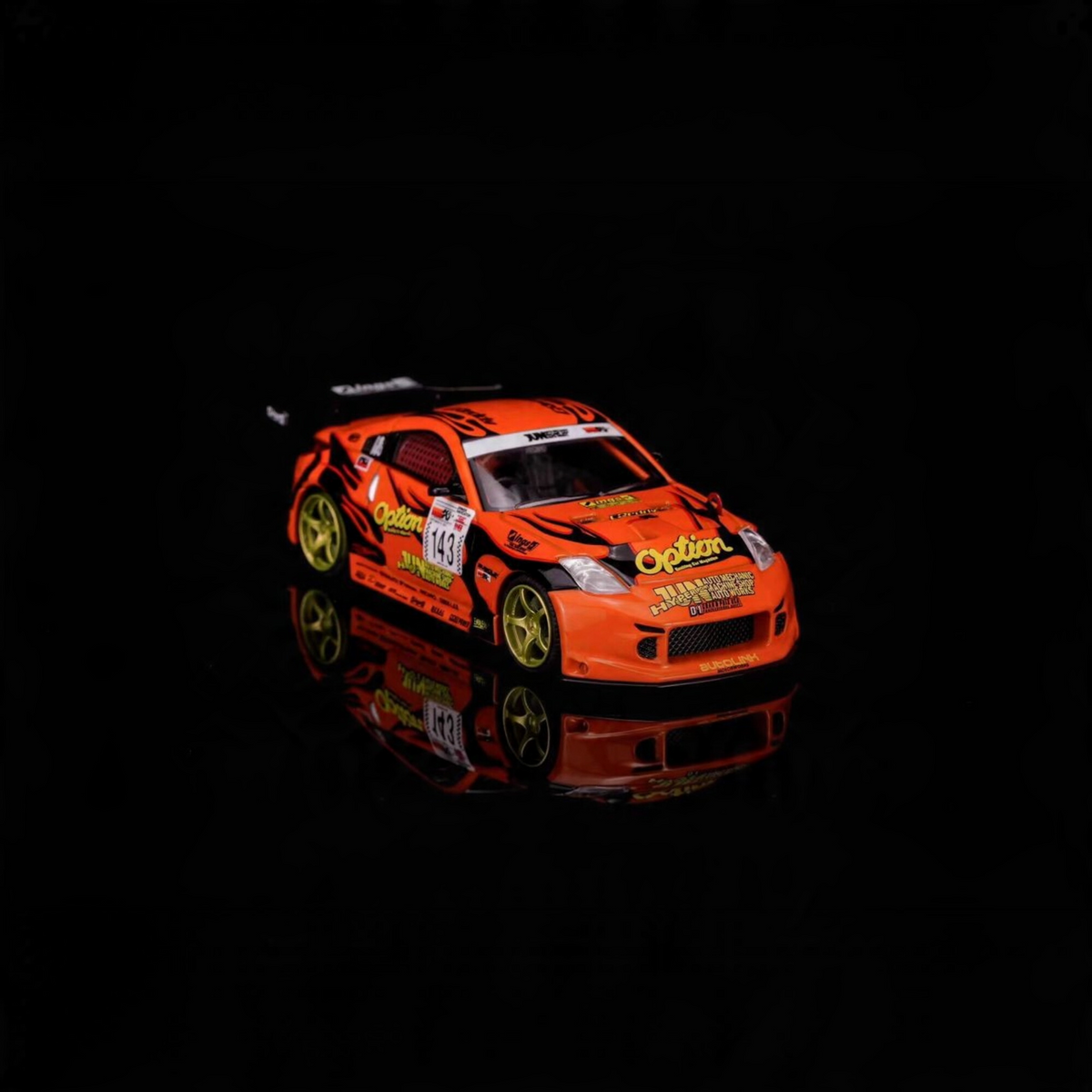 Lot57Supplies Diecast Shop MOTORHELIX Nissan Fairlady Z Z33 Option Stream Z diecast model car in orange 1:64 scale