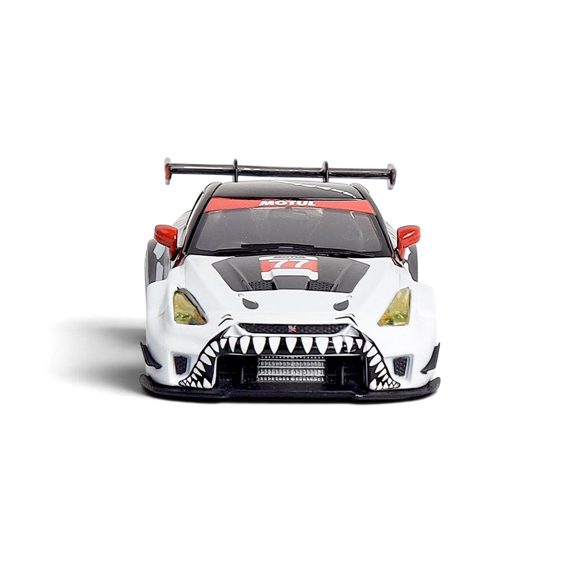 Lot57Supplies Diecast Shop Decode LB 35GT-RR Nissan diecast model car with shark teeth livery and high rear wing